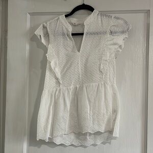 White Eyelet Women's Top